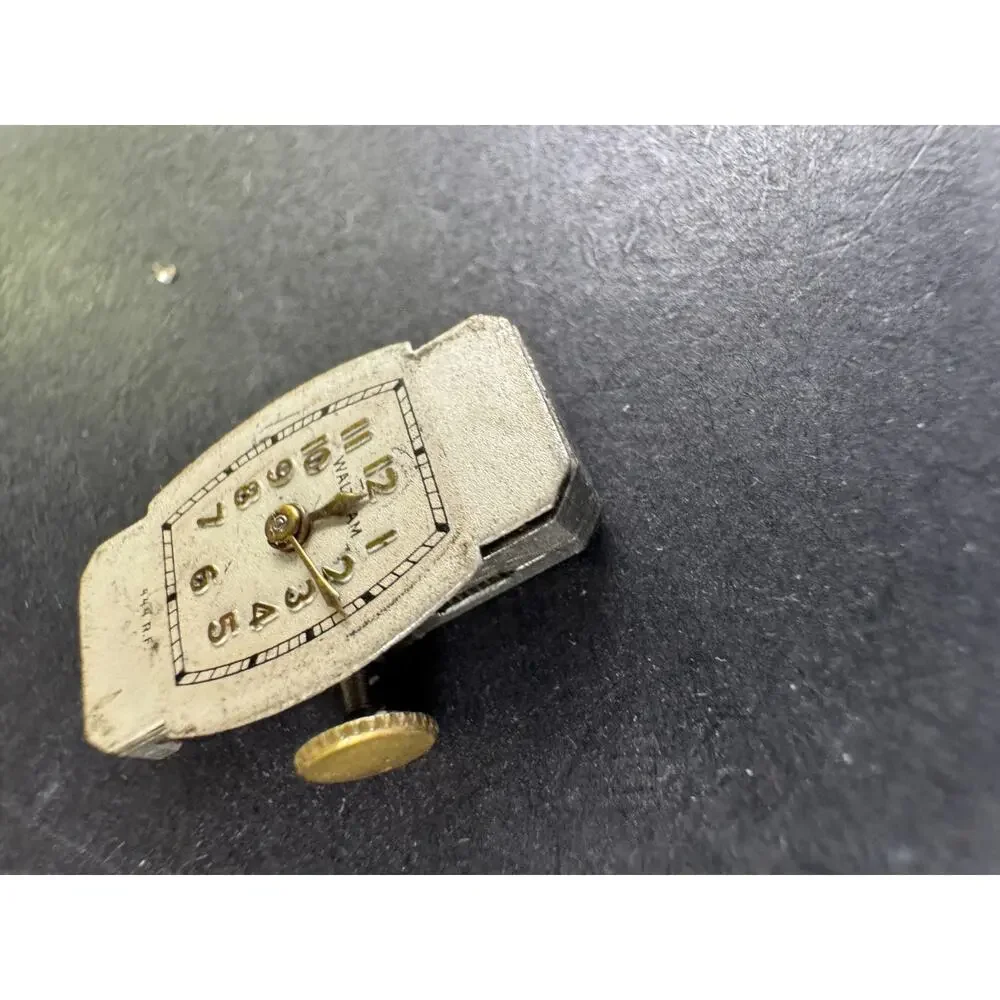 Antique 1925 Waltham 17 Jewels 444 RF Stamped Manual Wind Dial Movement 8.8mm